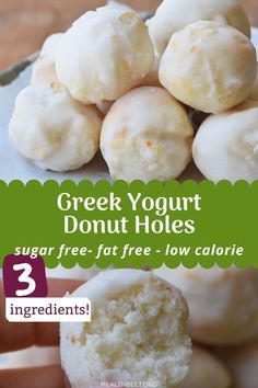 No Bake Single Serve Desserts, Low Calorie No Bake Desserts, Sugar Free Easter Treats, Yogurt Donut Holes, Yogurt Keto Recipes, Healthy Donut Holes, Fat Free Cake, Low Fat High Protein Recipes, Xyngular Recipes