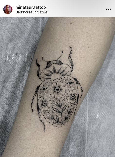 Junebug Tattoo Ideas, Feminine Bug Tattoo, Floral Bug Tattoo, Junebug Tattoo, June Bug Tattoo, Ooga Booga, Bug Tattoo, Sleeve Ideas, Food Appetizers