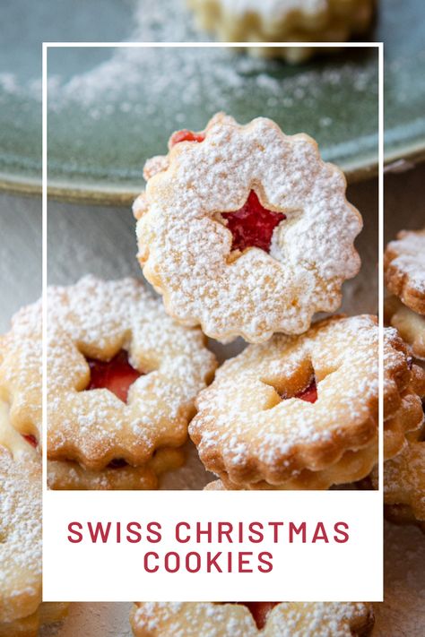 Switzerland Cookies Recipe, Switzerland Desserts Recipes, Swiss Pastries, Swiss Cookies, Swiss Cookies Recipes, Swiss Christmas Cookies, Switzerland Christmas Traditions, Swiss Desserts Traditional, Switzerland Christmas Decorations