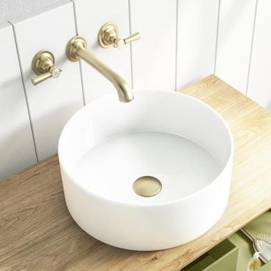 Round Small Countertop Basin 385mm - Alaska Toilet And Sink Unit, Farm Road, Wall Mounted Taps, Toilet Sink, Countertop Basin, Sink Countertop, Basin Taps, Basin Mixer, Mixer Taps