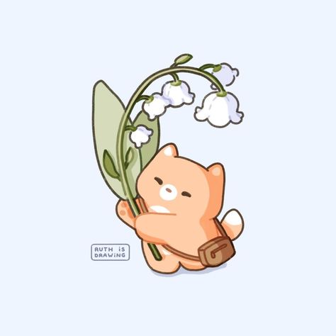 ⊹ Ruth ⊹ on Instagram: “Lily of the valley 🌱 I really love this plant! Its shape reminds me of little bells… I wish their petals could make that sound ♡ Sending…” Cartoon Hippo, Disney Character Drawings, Tomboy Art, Beach Art Painting, Cartoon Heart, Cat Doodle, Baby Illustration, Fairy Pictures, Cute Animal Clipart