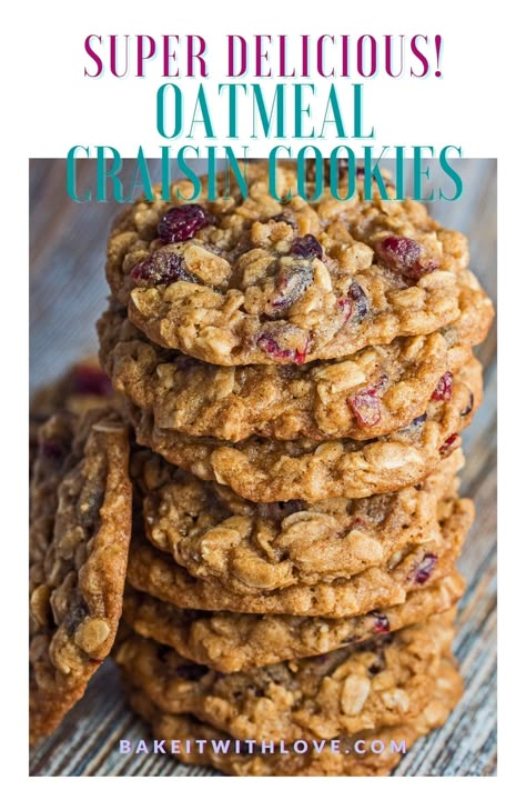 Panera Oatmeal Berry Cookies Recipe, Craisins Recipes, Oatmeal Craisin Cookies, Craisin Cookies, Old Fashioned Oatmeal Cookies, Panera Recipes, Cranberry Cookies Recipes, Berry Cookies, Oatmeal Cranberry Cookies