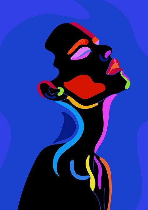 Pop Art Portraits Acrylics, Thermal Face Art, Abstract Digital Art Illustrations, Abstract Person Painting, Cool Pop Art, Graphic Painting, Visuell Identitet, Buddha Art Drawing, African Art Paintings