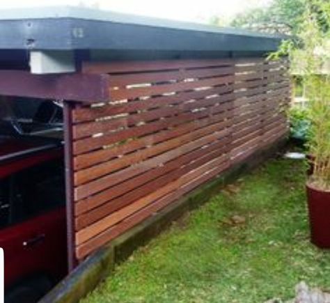 Spa Exterior, Carport Makeover, Enclosed Carport, Slat Fencing, Carport Prices, Fencing Panels, Portable Carport, Carport Patio, Diy Carport