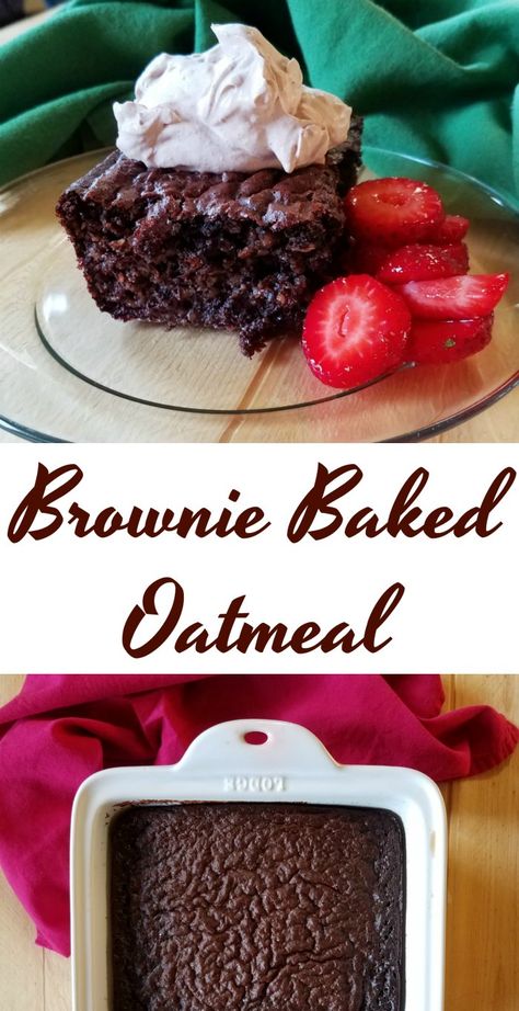 Tasty Brownies, Oatmeal And Yogurt, Brownie Baked Oatmeal, Breakfast Brownies, Blogger Ideas, Work Food, Power Breakfast, Baked Oatmeal Recipes, Chocolate Oatmeal