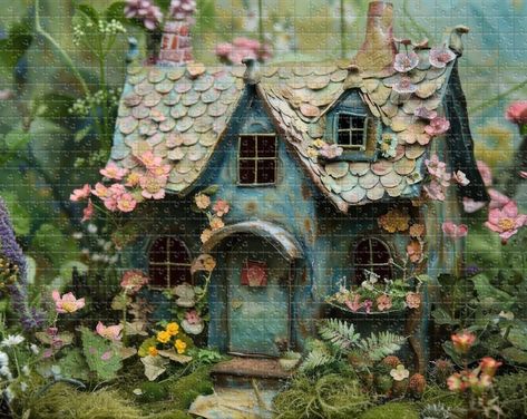 Bubbling River or River With Pond Miniature Garden Fairy Garden Faerie Garden Fairy River Gnome - Etsy Fairytale Houses, Fantasy Cottage, Fairy Garden Gnomes, Fantasy Garden, Enchanted Fairy, Enchanted Fairies, Faeries Gardens, Fairy Cottage, Gnome House