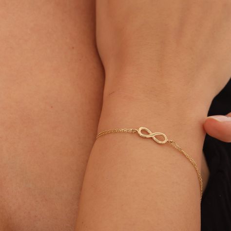 Solid Gold Bracelet, Infinity Jewelry, Bracelet Dainty, Dainty Bracelet, Gift Package, Bridal Bands, Minimalist Bracelet, Dainty Bracelets, Gold Bracelet Chain