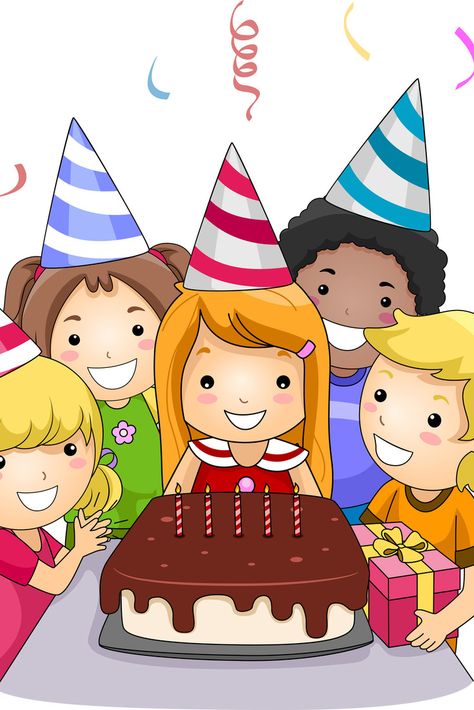 Birthday Girl Drawing, Birthday Party Drawing, Birthday Cake Clip Art, Basic Drawing For Kids, Birthday Party Clipart, Birthday Party Images, Party Cartoon, Birthday Cartoon, Classroom Birthday