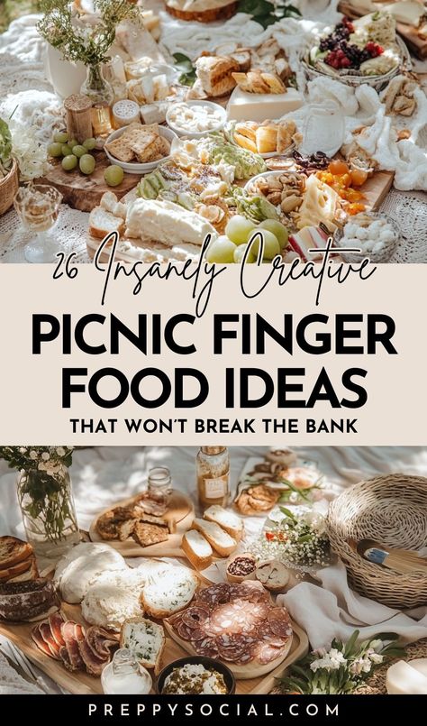 Looking for insanely creative picnic finger food ideas that won't break the bank? Check out these 26 delicious picnic finger food ideas that look fancy. Picnic Finger Food Ideas, Picnic Business Ideas, Picnic Platter, Picnic Finger Foods, Finger Food Ideas, Garden Party Recipes, Bank Check, Picnic Foods, A Picnic