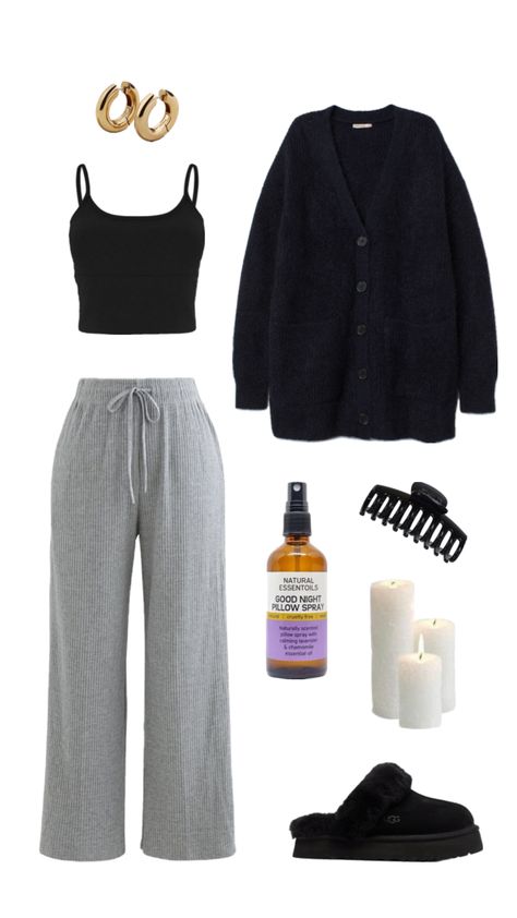 #black #candles #pijama #pijamaparty #gray #ugg #uggs #home #stayhome #relax #care #outfit #vibes #fashion #cute #outfitinspo #homedecor #vintage #nature #beauty #homework #cardigan Gray Ugg, Lounge Outfits, Fashion Layout, Lounge Outfit, Cute Lazy Day Outfits, Lazy Outfits, Lazy Day Outfits, Easy Trendy Outfits, Black Candles