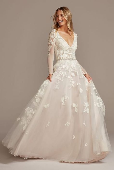 11 Perfect Wedding Dresses for a Second Trip Down the Aisle - Love & Lavender Wedding Dress Empire, Wedding Dress Silk, Second Wedding Dresses, Petite Wedding Dress, Wedding Gown Styles, Davids Bridal Wedding Dresses, Cheap Wedding Dresses Online, Wedding Dress Chiffon, Sleeve Wedding Dress