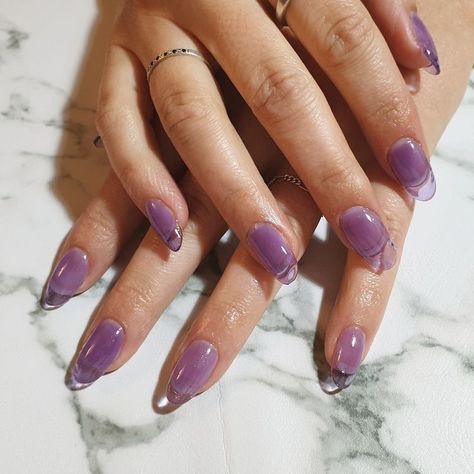 Grape Nails Design, Grape Nails, Grape Fanta, Makeup Nails Designs, Grunge Nails, Colorful Nail, Jelly Nails, Nail Swag, Clear Nails