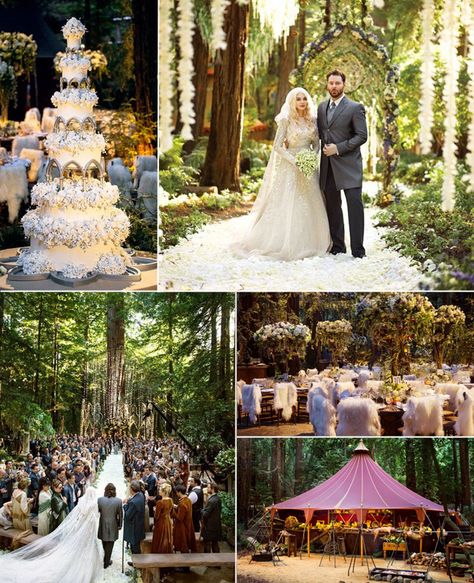 Celebrity Weddings With a Lord of the Rings theme, even the guests were decked out in clothes designed by the costume designer for LOTR. Ellen And Portia Wedding, Chelsea Clinton Wedding, Beautiful Wedding Ideas, Celebrity Wedding Rings, Ombre Wedding, Wedding Movies, Bridesmaid Getting Ready, Celebrity Wedding, Fairy Wedding