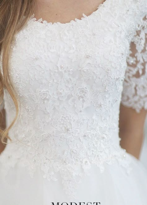 Mon Cheri TR21860 Modest Wedding Dress – A Closet Full of Dresses Anna Campbell Wedding Dress, Cute Wedding Dresses, Fit And Flare Wedding Dresses, Western Wedding Dresses, Lds Wedding, Pnina Tornai, Modest Wedding Dress, Dress Pictures, Wedding Dresses Ball Gown