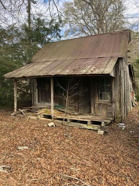 Abandoned Shack In The Woods, Small Cabin Exterior, Shack House, Wooden Shack, Log Cabin Sheds, Cracker House, Country Living Decor, Arched Cabin, Creepy Old Houses