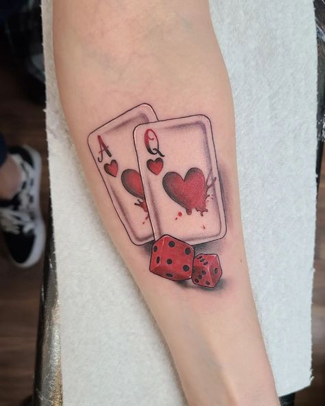 King Of Spades And Queen Of Hearts Tattoo, Queen Of Hearts Playing Card Tattoo, 9 Of Hearts Tattoo, Queen Cards Tattoo, Ace Of Hearts Card Tattoo, Queen Of Hearts Tattoo Cards, Queen Of Hearts Card Tattoo, Queen Card Tattoo, Ace Card Tattoo