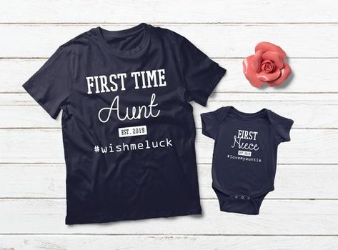 First Time Aunt, Aunt And Niece Shirts, Aunt And Nephew, Aunt Announcement, Pregnancy Announcement Aunt, Aunt Nephew, Nephew Shirts, Aunt And Niece, Auntie Life