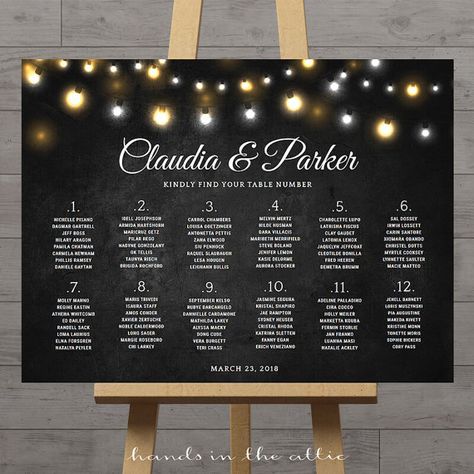 Chalkboard wedding seating chart large by HandsInTheAttic on Etsy Wedding Reception Seating Arrangement, Wedding Reception Seating Chart, Rustic Seating Charts, Stool Diy, Wedding Table Display, Wedding Planning Printables, Reception Seating Chart, Wedding Guest Table, Table Numbers Wedding Rustic