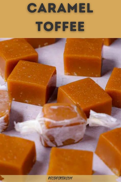 Treat yourself to the irresistible sweetness of Caramel Toffee - a perfect sweet treat for any occasion! 🍬🌟 Homemade Caramel Recipes, Homemade Caramels, Resipi Kek, Caramel Toffee, Homemade Sweets, Classic Candy, Sweet Dishes Recipes, Candy Recipes Homemade, Caramel Recipes