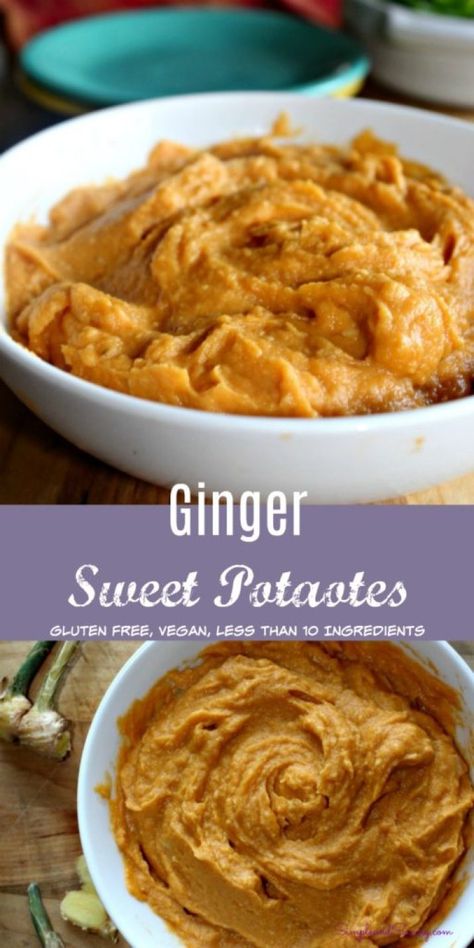 Ginger Sweet Potato, Gluten Free Recipes Side Dishes, Sweet Potato Dishes, Sweet Potato Mash, Gluten Free Sides Dishes, Vegan Side Dishes, Garlic Mashed, Recipe Community, Mashed Sweet Potatoes