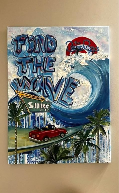 Painting Ideas On Canvas Summer Vibes, Skater Painting Ideas On Canvas, Funky Things To Paint, Pop Art Collage Painting, Cool Weird Art, Painting Ideas For Room Decor, Painting Simple Ideas, Retro Paintings Ideas, Final Art Project Ideas