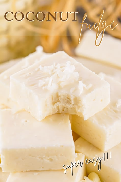 Indulge in the creamy, tropical delight of Coconut Fudge! Perfect for gifting, sharing, or satisfying your sweet cravings. Coconut Milk Fudge, Coconut Fudge Recipe, Fudge Ideas, Easy Homemade Candy, Coconut Fudge, Microwave Caramels, Homemade Candy Recipes, Best Easy Dessert, Chewy Bars