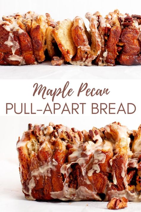 Maple Pecan Pull-apart Bread Biscuit Pull Apart Bread, Biscuit Pull Apart, Pull Apart Sweet Bread, Breakfast Pull Apart Bread, Church Snacks, Bread Breakfast Recipes, Pull Apart Breads, Bread Bread Machine, Maple Recipes