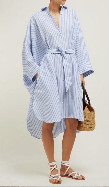 The best shirt dress outfit for women & t shirt fashion | BABY BLUE STRIPES - Looking for the perfect office dress shirt outfit to wear for summer? These shirt dress outfits and styles shirt are perfect to wear for warm weather. Find the best casual and chic dress shirt outfits for women that are, comfortable, and also the best fashionable t shirts summer outfits for women. #shirtdressoutfit #shirtdress #tshirtstyle #styleshirt #summeroutfits Outfits Ideas For Summer, White Shirt Dress Outfit, Long White Shirt Dress, Dress Outfits Ideas, Linen Shirtdress, Long White Shirt, Navy Blue Dress Shirt, Palmer Harding, Grey Shirt Dress