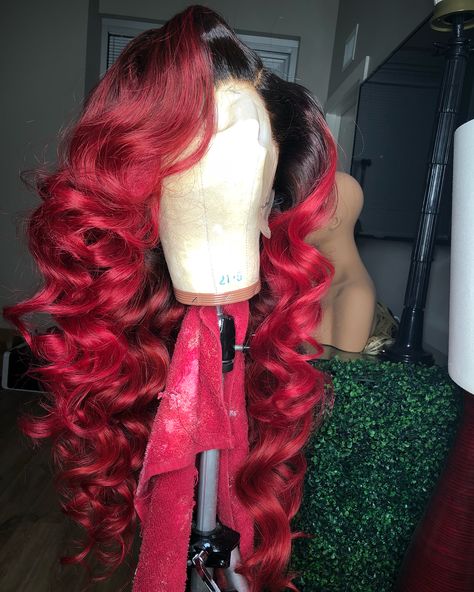 15.4k Likes, 232 Comments - Alonzo Arnold (@iamalonzoarnold) on Instagram: “#customunit #bigred frontal unit using four bundles of my indian raw waves 30 inches. I got so many…” Wigs Hairstyles, Hair Colorful, Wavy Wigs, Hair Brands, Human Virgin Hair, Hair Laid, Love Hair, Wigs For Black Women, Women Lace