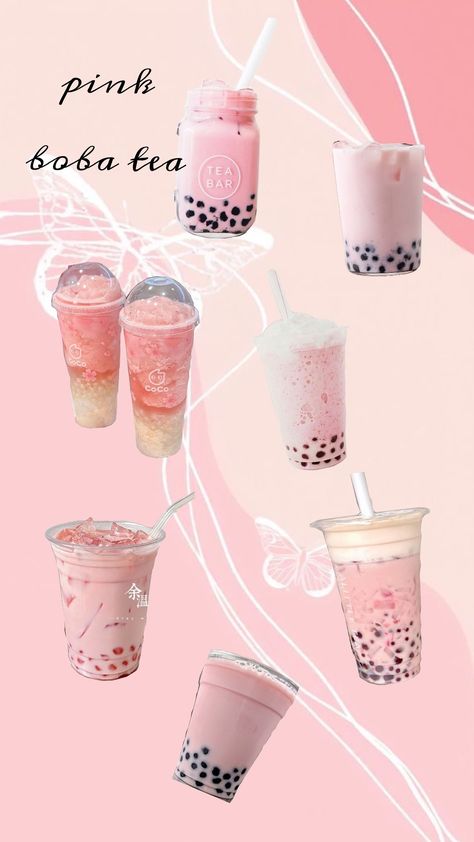 #pink#boba tea Pink Boba Tea, Pink Boba, Boba Aesthetic, Tea Bar, Boba Tea, Dream Life, Coco, Tea, Pink