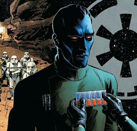 Star Wars Comic Icons, Thrawn Comic, Star Wars Thrawn, Thrawn Star Wars, Chiss Ascendancy, Star Wars Aesthetic, Admiral Thrawn, Star Wars Villains, Cara Dune