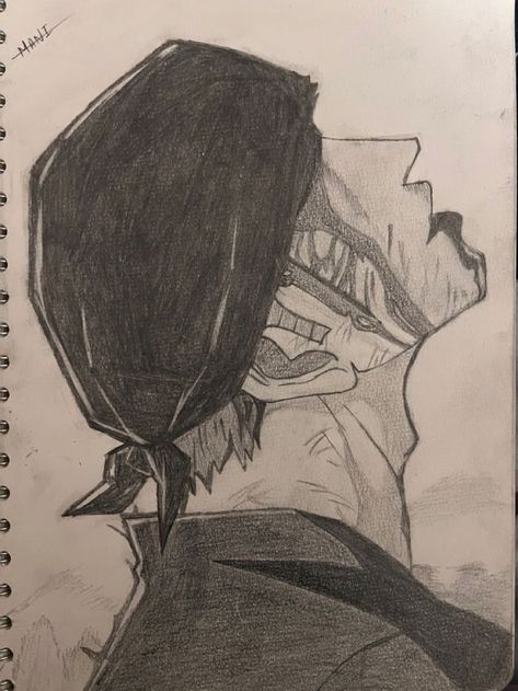 Drawings Of One Piece, Roronoa Zoro Sketch Art, Zoro Side Profile Draw, One Piece Drawing Zoro, One Piece Sketchbook, Zoro With Bandana, How To Draw Zoro, Zoro Sketch Art, One Piece Drawing Pencil