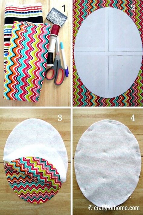 Oval Shaped Placemat Tutorial | Crafty For Home Diy Placemats Fabric, Fat Quarter Sewing Projects, Easter Placemats, Placemat Patterns, Kitchen Sewing, Diy Placemats, Tutorial Sewing, Placemats Patterns, Summer Crafts For Kids