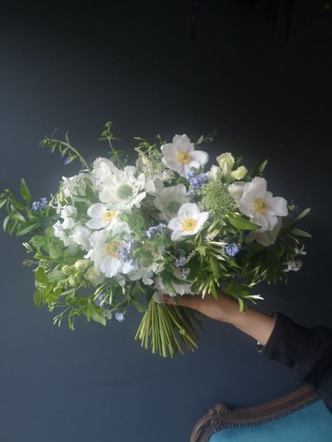 Forget Me Nots Wedding, Forget Me Not Bouquet Wedding, Blue Bouquet Aesthetic, Forget Me Not Flowers Bouquet, Blue Green Bouquet, Wedding Wild Flowers, Forget Me Not Bouquet, Woodland Wedding Bouquet, Iris Bouquet