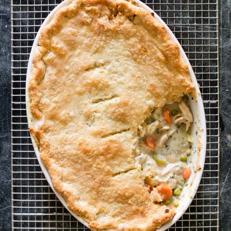 Simple Chicken Pot Pie | Cook's Illustrated Paleo Pot Pie, Paleo Chicken Pot Pie, Delish Dinners, Best Chicken Pot Pie, Pastry Dishes, Chicken Pot Pie Recipe, Cheesy Chicken Broccoli, Broiled Chicken, Pot Pie Recipe