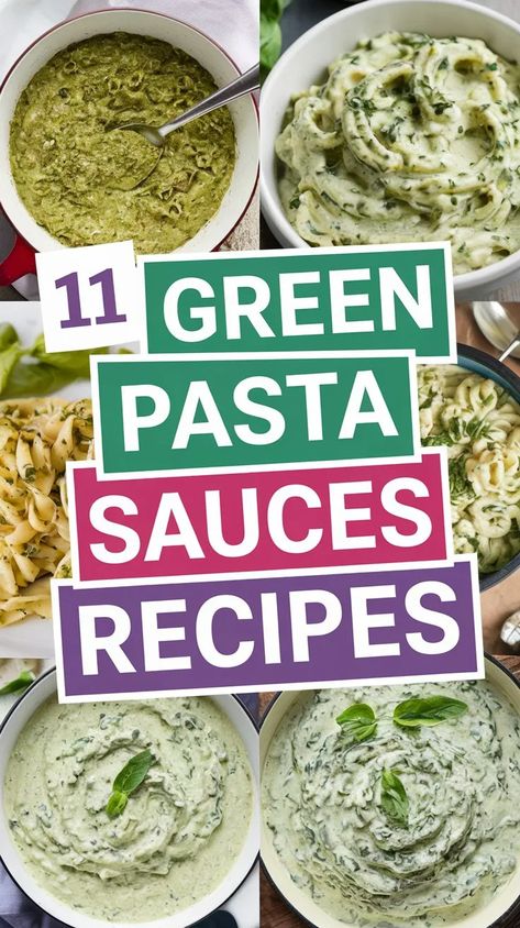 Jaw-Dropping : Unleash the power of green pasta sauces with 11 vibrant and herby recipes that will transform your usual pasta dishes into flavorful masterpieces. Collard Green Pasta, Collard Greens Pasta, Super Green Pasta, Pasta Sauces Recipes, Green Pasta Sauce, Green Pasta, Green Spaghetti, Sauces Recipes, Recipes To Try At Home