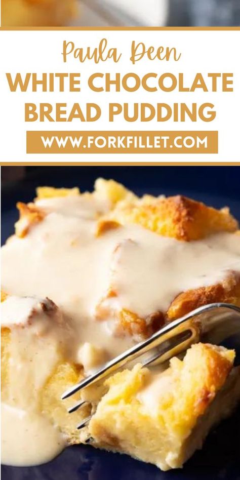 Tiramisu Bread Pudding, Bread Pudding White Chocolate, Bread Pudding With White Chocolate Sauce, White Chocolate Bread Pudding Easy, Paula Deans Bread Pudding Recipe, White Chocolate Sauce For Bread Pudding, Paula Dean Bread Pudding, Recipes For Bread Pudding, Bread Pudding Recipe Old Fashion