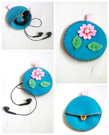 Felt Earbud Case, Diy Earbud Case, Fabric Diy Projects, Bless The Food Before Us, Felt Kids, Diy Sy, Earbud Case, Diy Sewing Gifts, Bless The Food