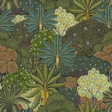 Evergreen Wallpaper, Rajasthani Miniature Paintings, Prints For Dorm, Jaipur Art, Mughal Garden, Orange Peel Wall Texture, Mughal Miniature, Motif Jungle, Pichwai Art