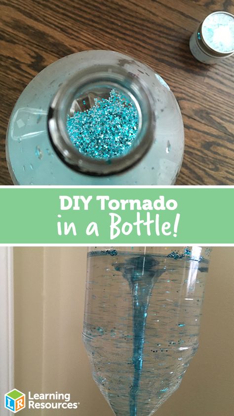 Ever wonder how tornados work? Check out this awesome DIY Tornado in a Bottle! Grade 1 Science Experiments, Sky And Water Creation Craft, Tornado Activities For Preschool, Tornado Crafts For Kids, Preschool Tornado Activities, Tornado Science Fair Project, Tornado Experiments For Kids, Tornado Activities For Kids, Tornado Science Project