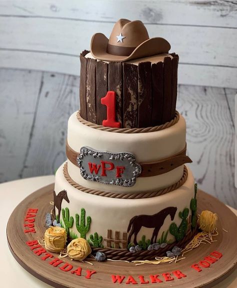 Vaquero Birthday Cake, Cowboy Theme 3rd Birthday, Cowboy Birthday Cake Boys, 1st Birthday Cowboy Cake, Cowboy Theme Birthday Cake, Rodeo 1st Birthday Cake, Cowboy Birthday Cake For Men, Hyland Cow Smash Cake, My First Rodeo Cake Boy