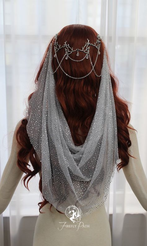 Elvish Wedding Veils, Ethereal Wedding Accessories, Wedding Outfit Accessories, Unique Wedding Crowns, Fantasy Wedding Accessories, Medieval Wedding Veil, Wedding Circlet Veil, Non Traditional Wedding Veils, Fantasy Wedding Veil