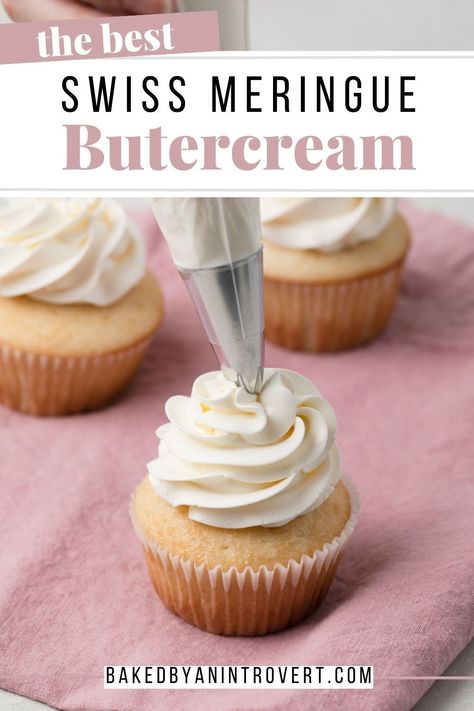 Learn how to make the silkiest Swiss meringue buttercream with this step-by-step tutorial and video. You’ll never want any other type of frosting after you try this one! Best Swiss Meringue Buttercream, Swiss Meringue Frosting, Swiss Meringue Buttercream Recipe, Raspberry Cream Cheese Frosting, American Buttercream Recipe, Pumpkin Cupcake Recipes, Recipe Printable, Meringue Frosting, American Buttercream