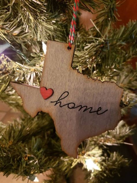 Texas Christmas Tree, Texas Ornaments, November Holidays, Camp Activities, Texas Christmas, Texas Decor, State Ornaments, Texas Gifts, Rustic Holiday