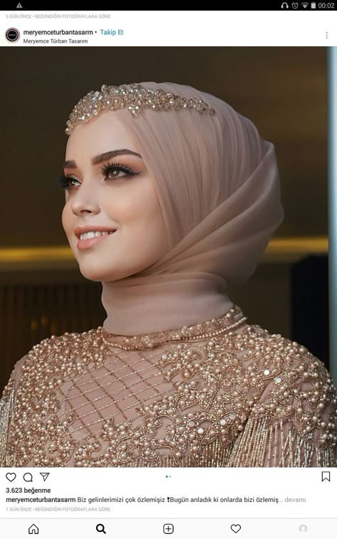 Hijab Style For Party Weddings, Hijab Party, Wedding Hijab Styles, Muslim Wedding Gown, Bridal Hijab Styles, Bride Hijab, Baju Kahwin, Hijabi Brides, Muslimah Wedding Dress