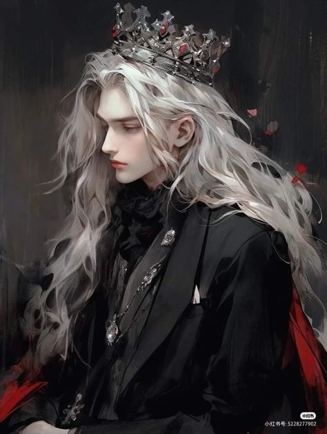 Male Vampire, Era Victoria, Seshomaru Y Rin, Long White Hair, Vampire Art, Realistic Art, Male Art, Boy Art, Handsome Anime Guys