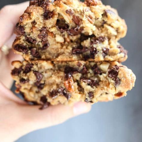 Henbit Monster Cookies | Female Foodie Levain Cookies, Bakery Chocolate Chip Cookies, Monster Cookies Recipe, Chocolate Chip Cookies Ingredients, Levain Bakery, Cowboy Cookies, I Am Baker, Fried Ice Cream, Walnut Cookies