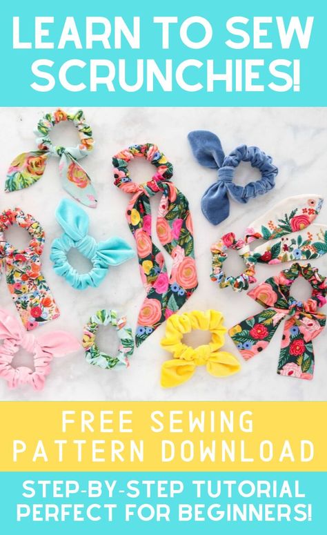 Sewing Designs, How To Make Scrunchies, Diy Hair Scrunchies, Invisible Stitch, Scrunchies Diy, Diy Wax, Christmas Child, Operation Christmas, Free Sewing Pattern