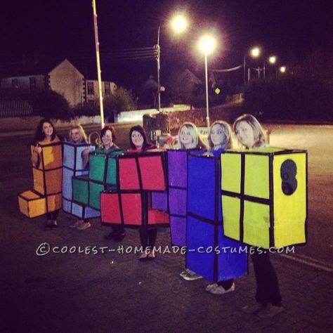 Coolest Homemade Tetris Costumes Tetris Costume, Rubiks Cube Costume, Tetris Blocks, Halloween Customer, Large Cardboard Boxes, Best Of Friends, With My Best Friend, Homemade Costumes, Warm Fuzzies