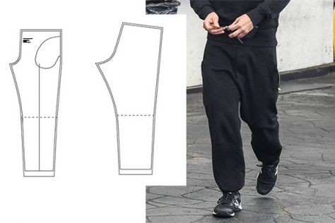 Free Sewing Pattern For Men's Loose Sports Pants (Sizes 44-60) - Do It Yourself For Free Men Trousers Pattern, Pants Pattern Free, Sundress Sewing Patterns, Men Pants Pattern, Trousers Pattern, Trouser Pattern, Men Sport Pants, Free Pdf Sewing Patterns, Pants Sewing Pattern